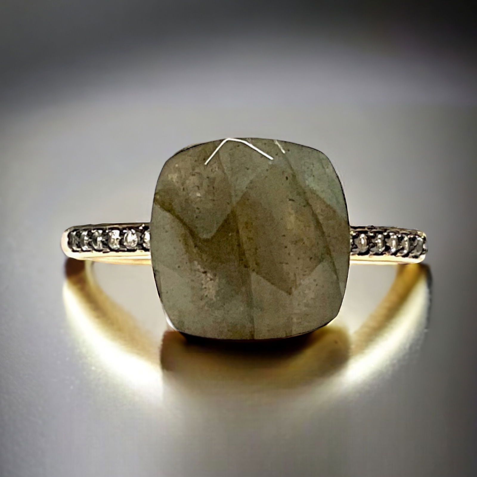 14K Labradorite & White Topaz Ring - Size 7 (1 of 1)