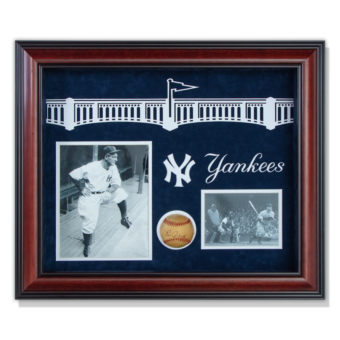 Lou Gehrig Sweet Spot Signed Baseball in Shadowbox Display (1 of 4)