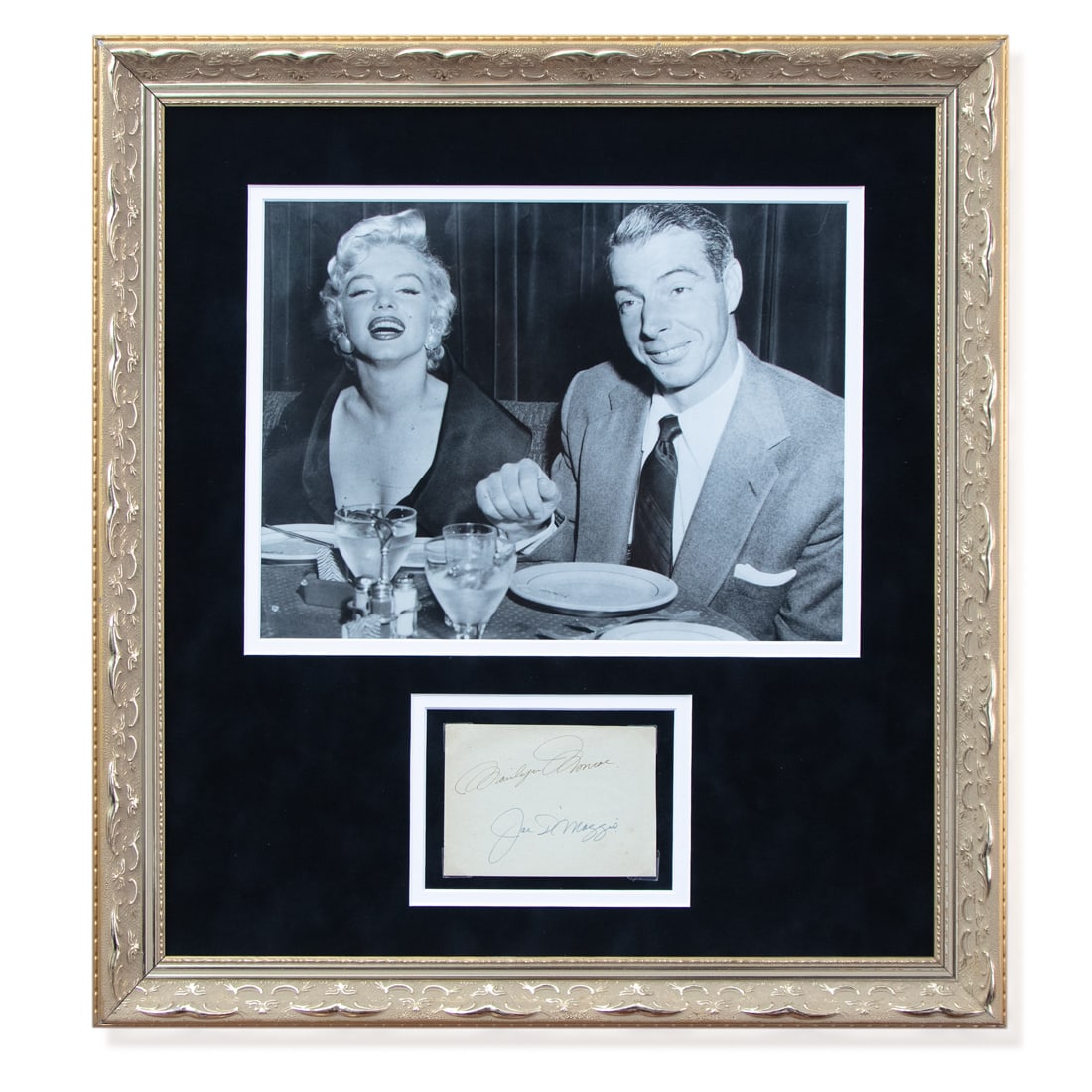 Joe DiMaggio & Marilyn Monroe Signed Framed Autograph Page (1 of 3)