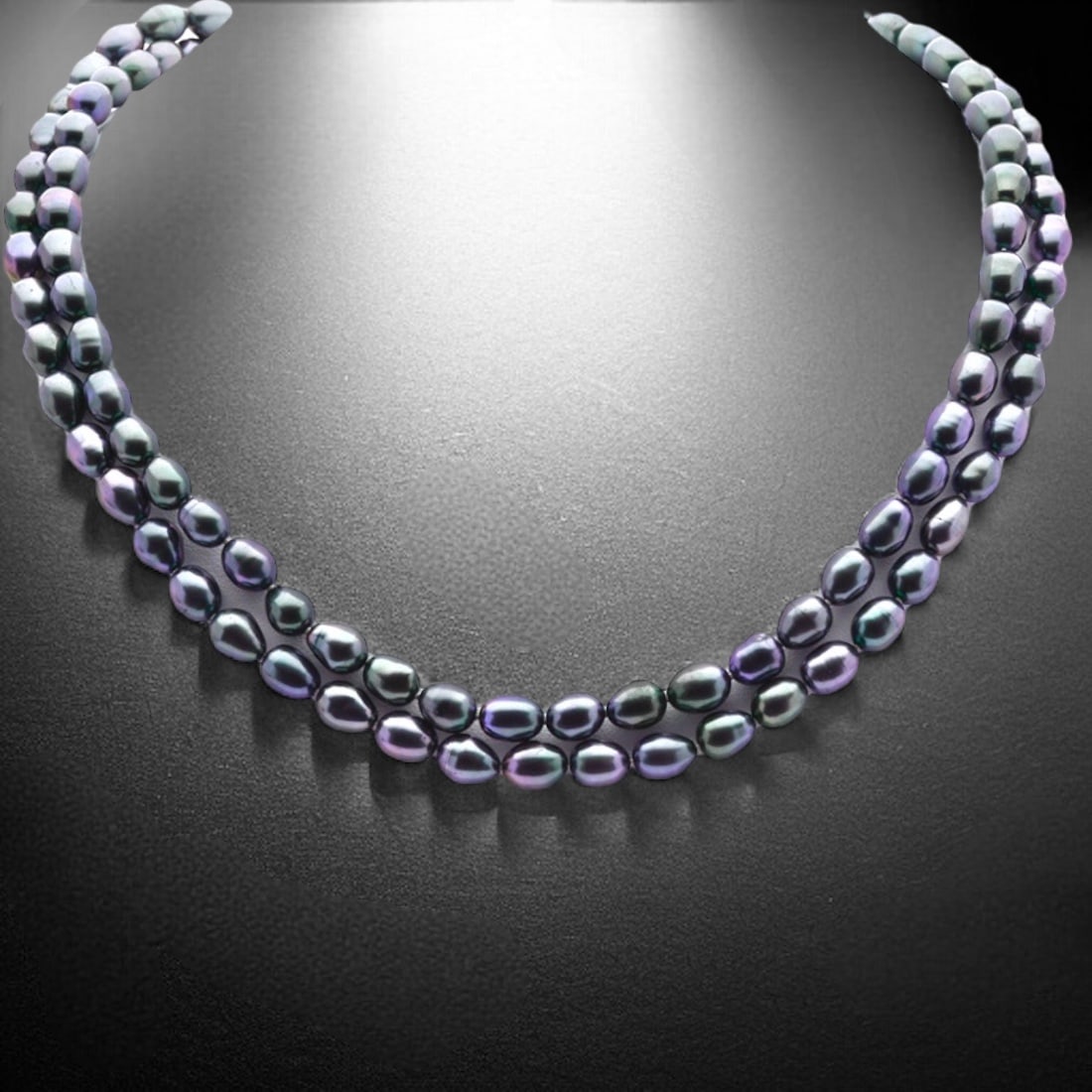 36" Individually Knotted Peacock Pearl Necklace (1 of 1)