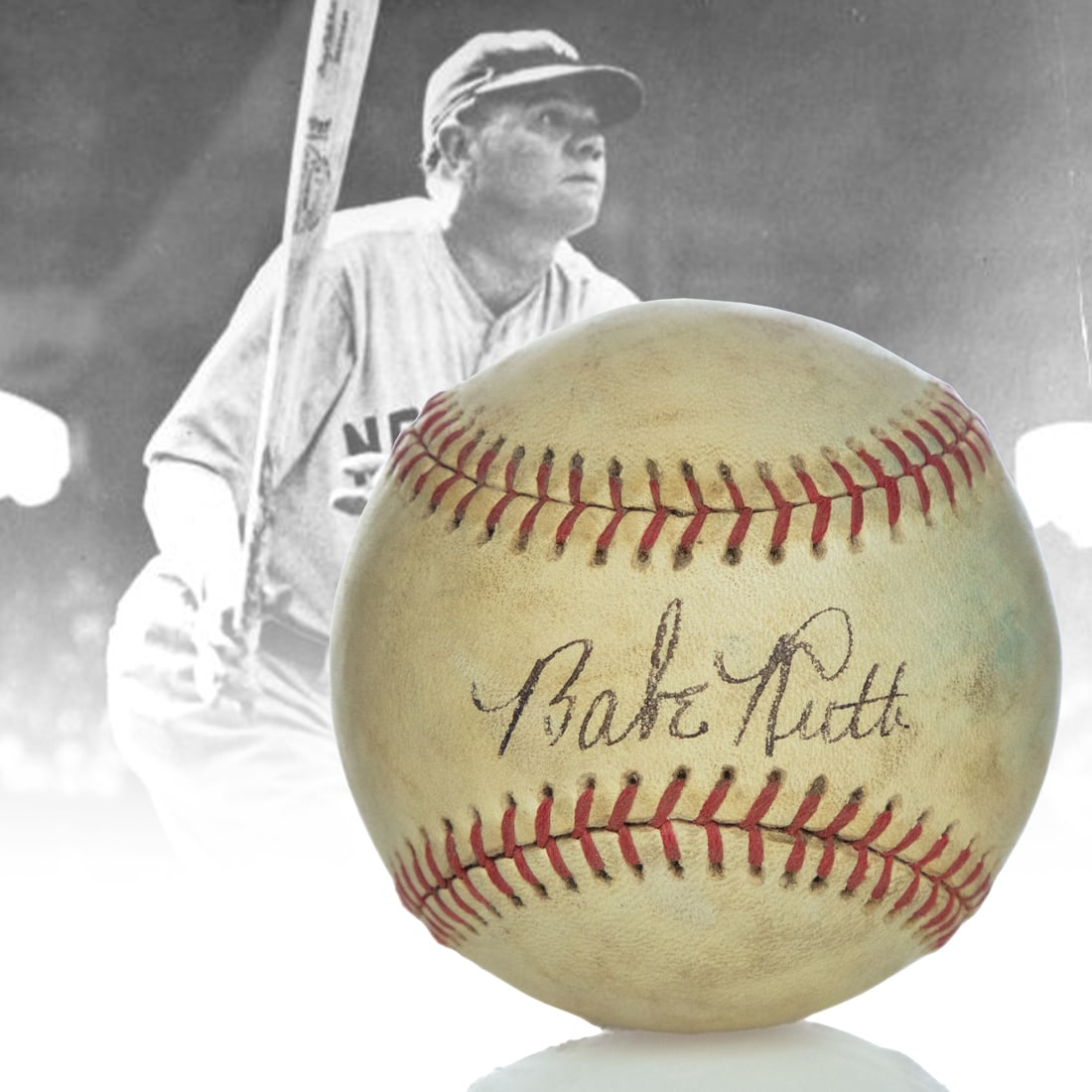 Babe Ruth Sweet Spot Signed Baseball in Custom Shadowbox (1 of 9)