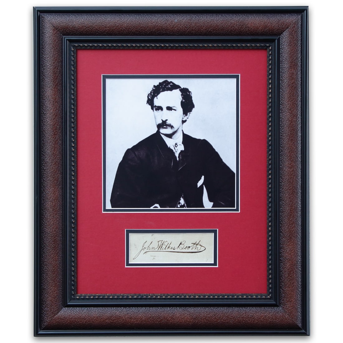 Framed John Wilkes Booth Signed Cut (1 of 4)