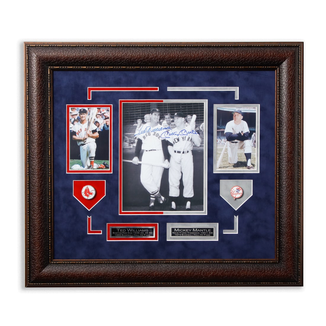 Genuine Ted Williams & Mickey Mantle Signed 8x10: Extraordinary Ted Williams & Mickey Mantle Signed 8x10, Museum-Quality Custom Designed Frame. Up for your consideration is an extraordinary piece carved into the annals of Baseball history - an autogr