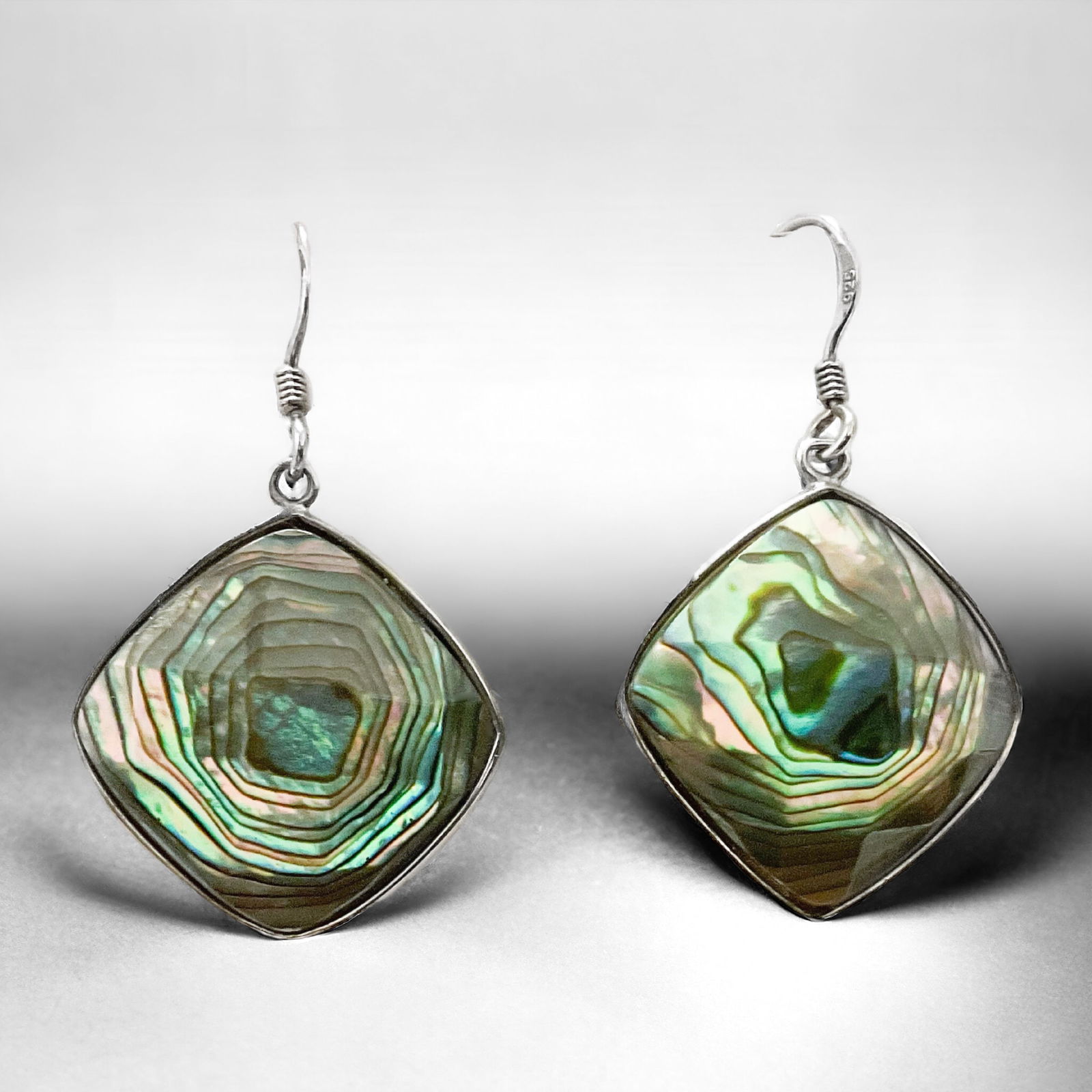Sterling Silver Abalone Dangle Earrings (1 of 1)