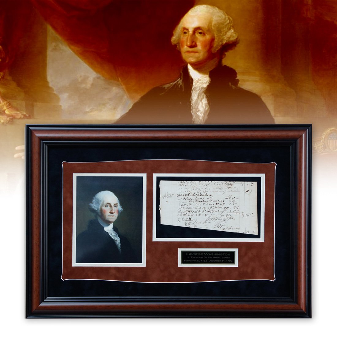 Exquisite George Washington Signature and Initials On Document Cut (1 of 6)