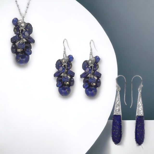 Lapis Lazuli Sterling Silver 3 Piece Jewelry Collection (1 of 1)