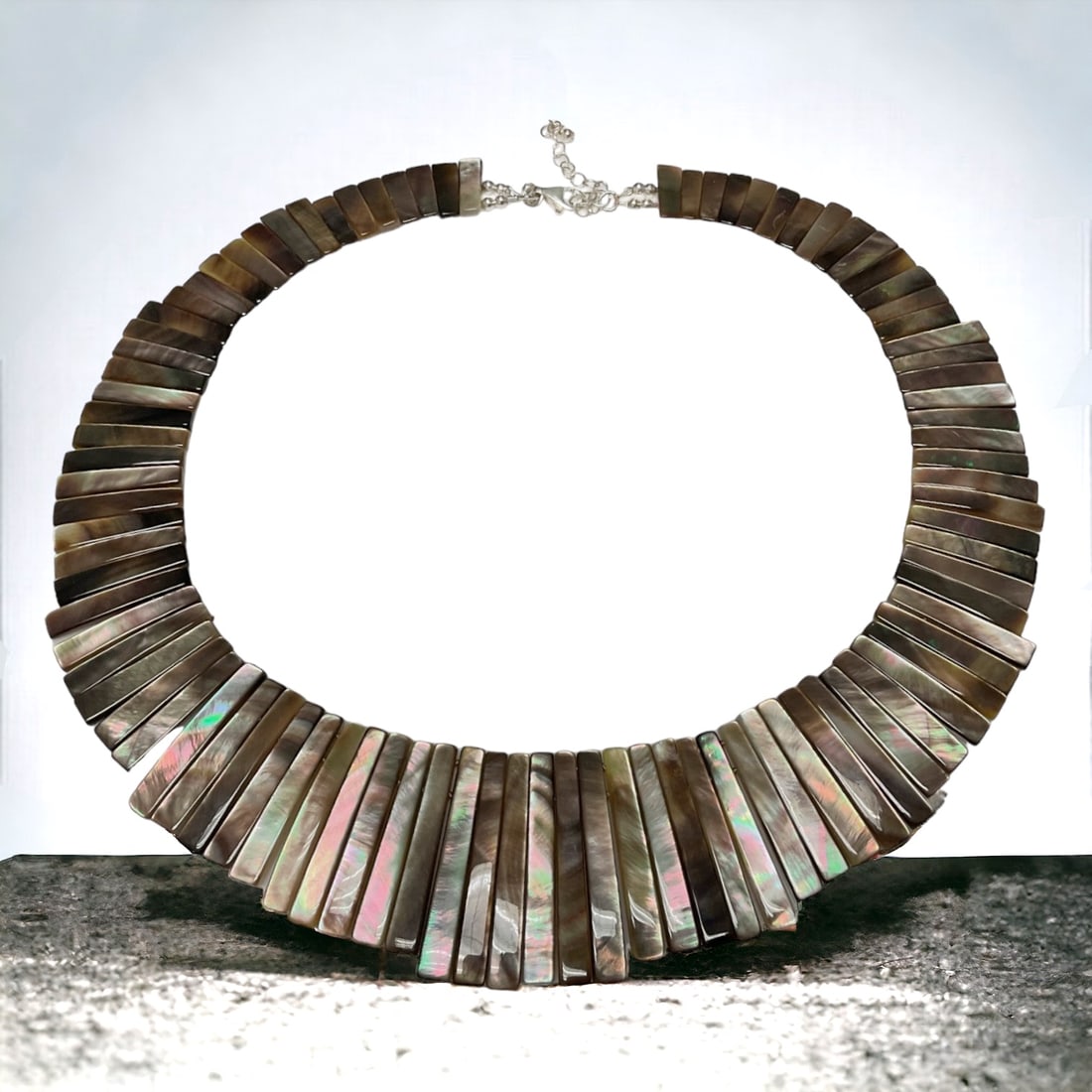 Statement Mother-of-Pearl Bib Necklace (1 of 1)