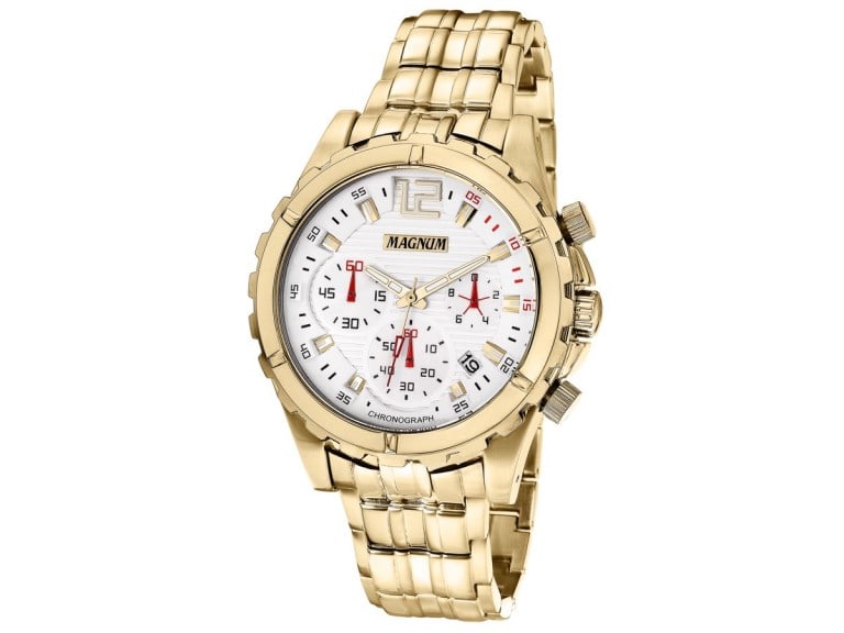 Magnum: 45MM Chrono Mechanism Powered Sport Watch with Golden Finish (1 of 1)