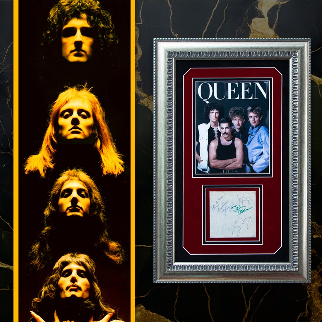 Rare "Queen" Band Autographed Page with Museum-Quality Custom Frame (1 of 4)