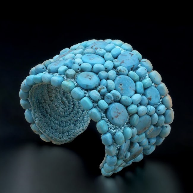 Southwest inspired Turquoise  Bangle Cuff Bracelet 6" (1 of 1)