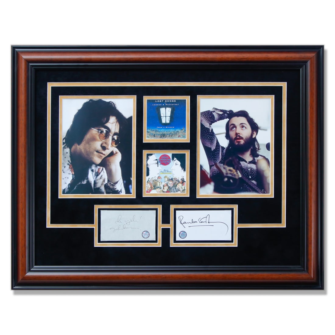 Paul McCartney and John Lennon Signed Autograph Pages-Custom Framed (1 of 5)