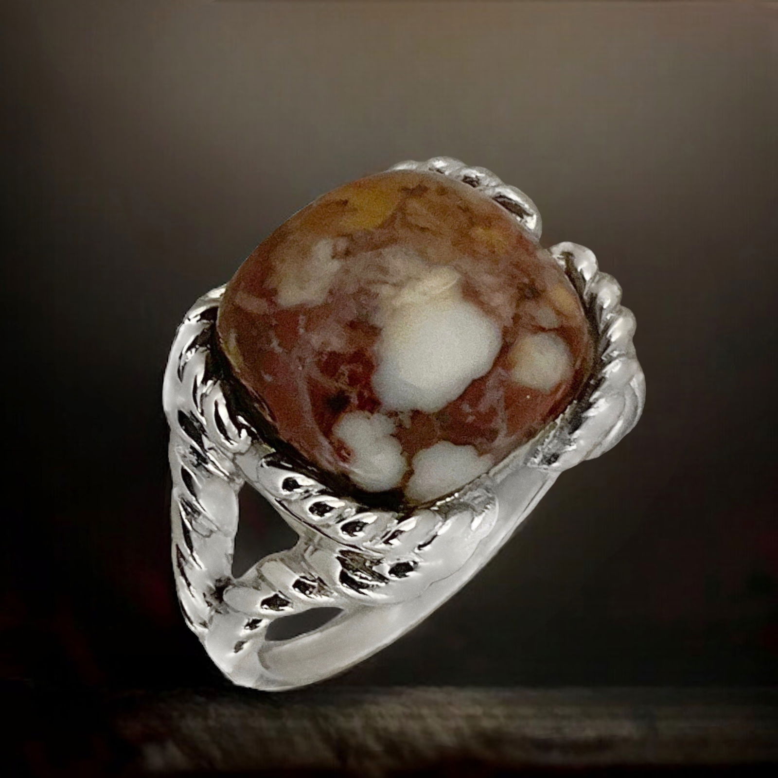 Wild Horse Sterling Silver Cable Design Split Shank Ring Size 7 (1 of 1)