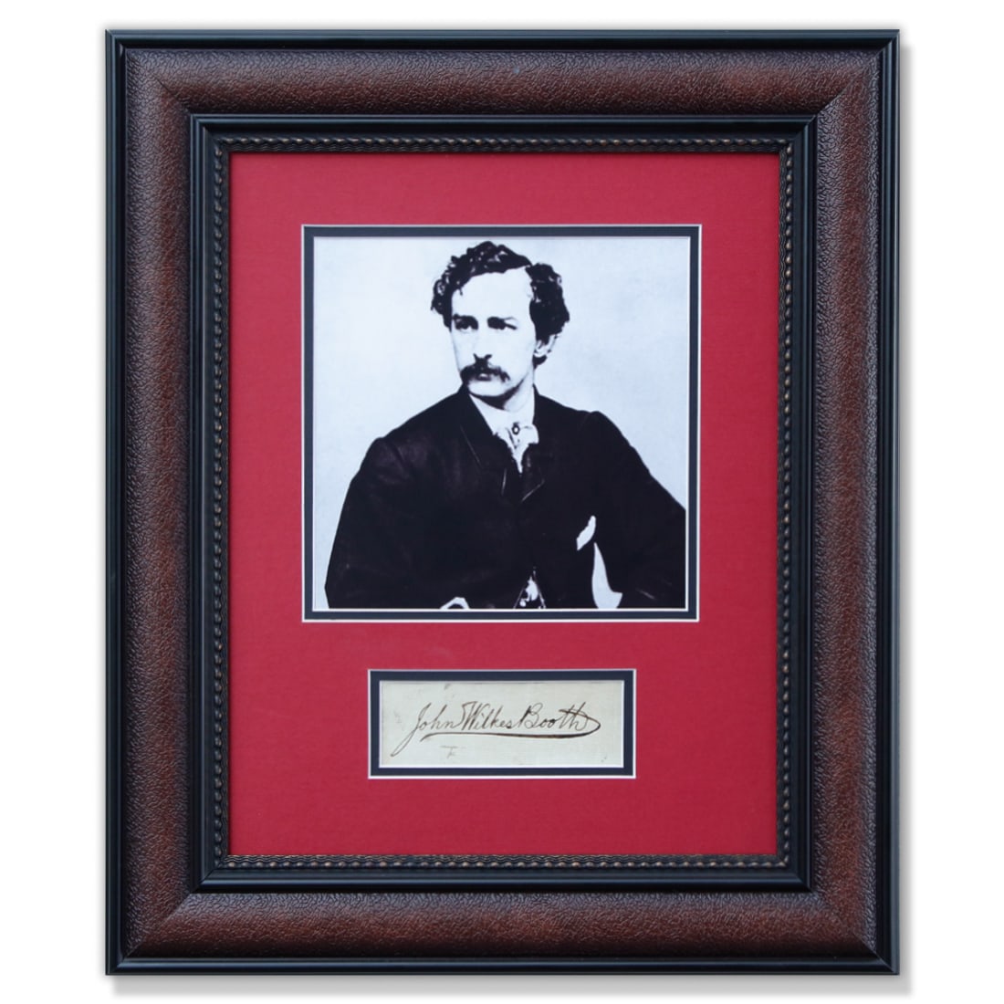 Framed John Wilkes Booth Signed Cut (1 of 4)