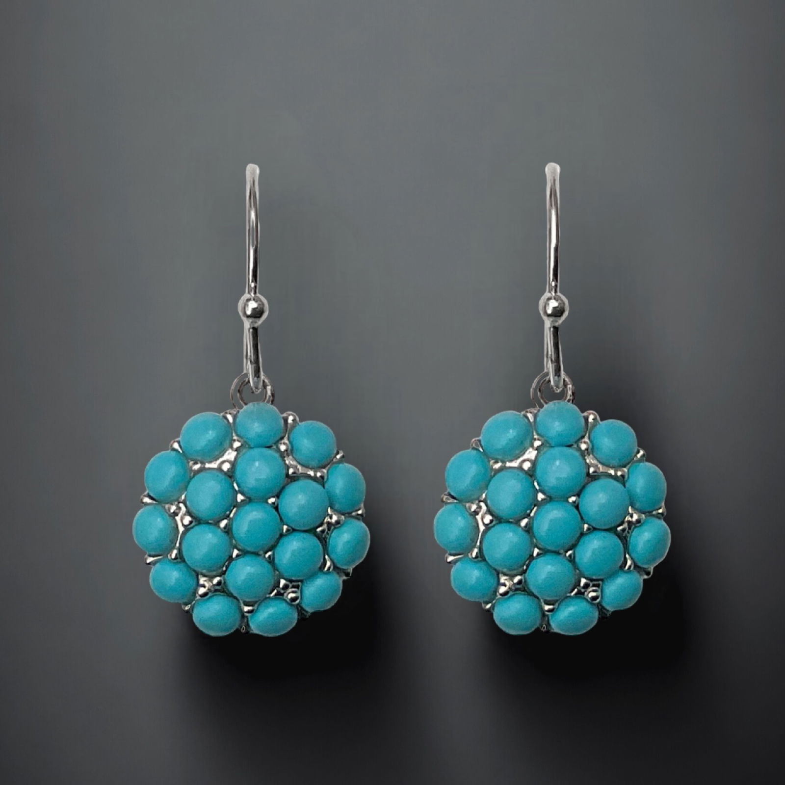 Sonora Turquoise Cluster Sterling Silver Drop Earrings (1 of 1)