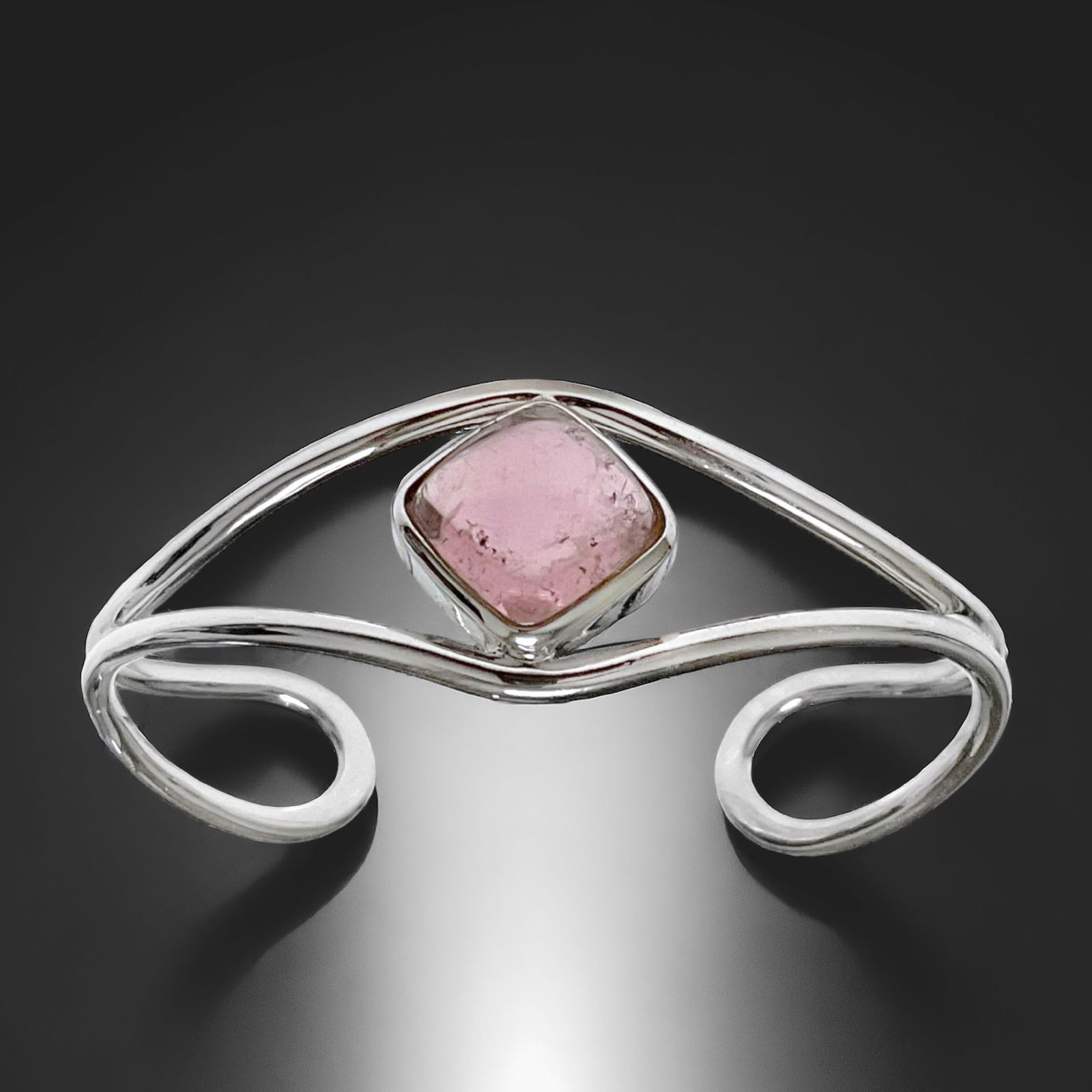 Modern Sterling Silver Cuff Bangle Bracelet (1 of 1)