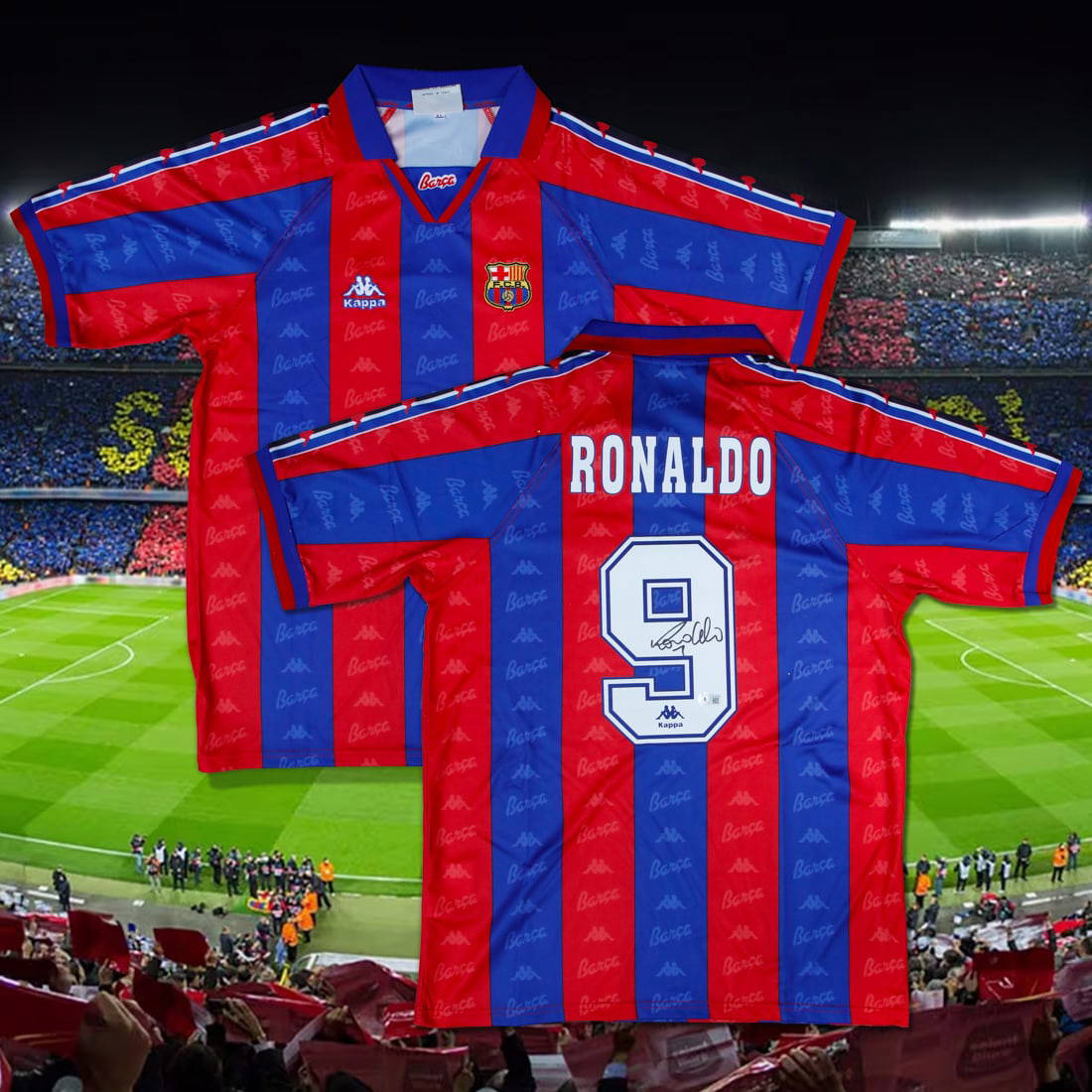 Ronaldo Nazário Signed Fc Barcelona Jersey With Beckett Certificate Of