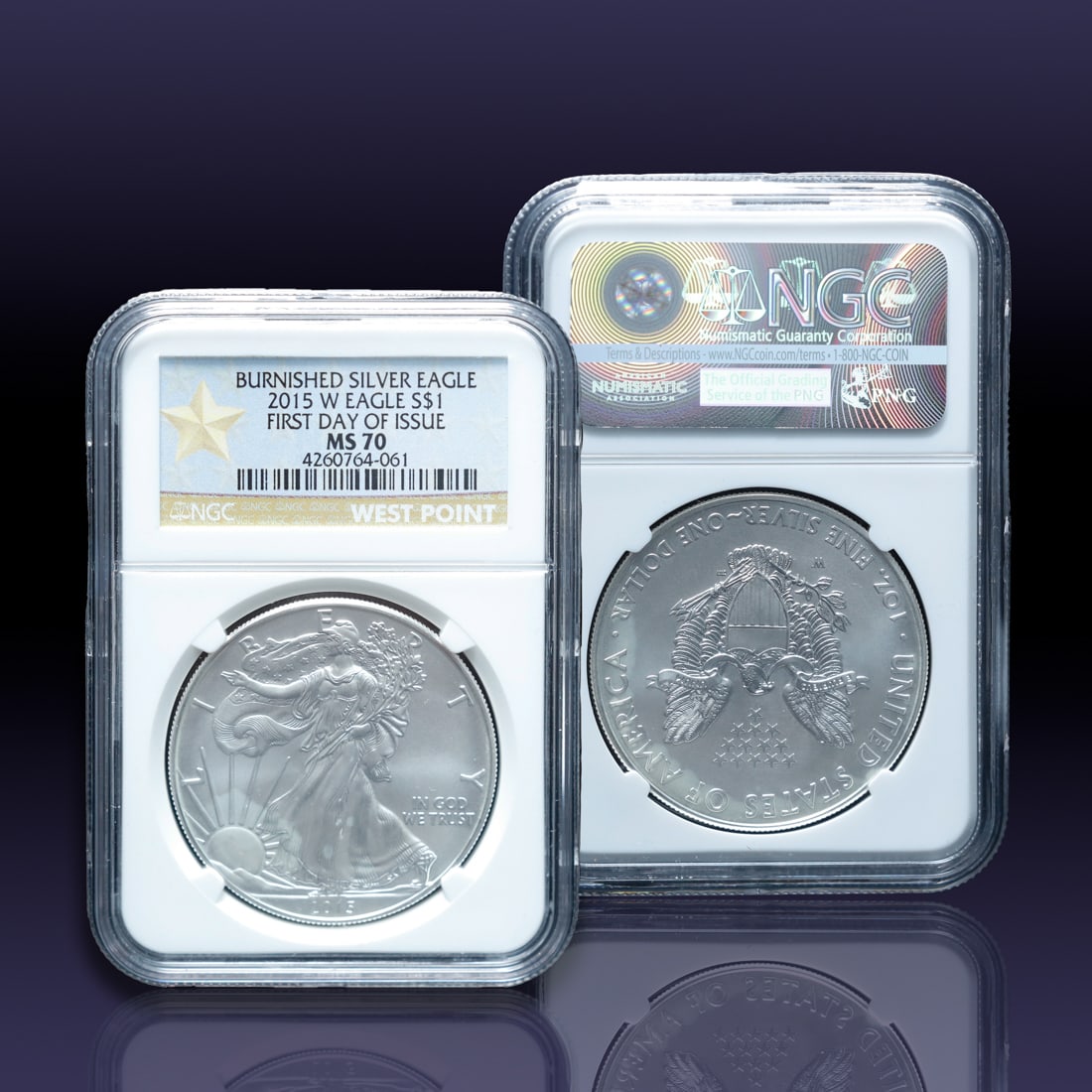 2015 W NGC Burnished Silver Eagle MS 70 (1 of 4)