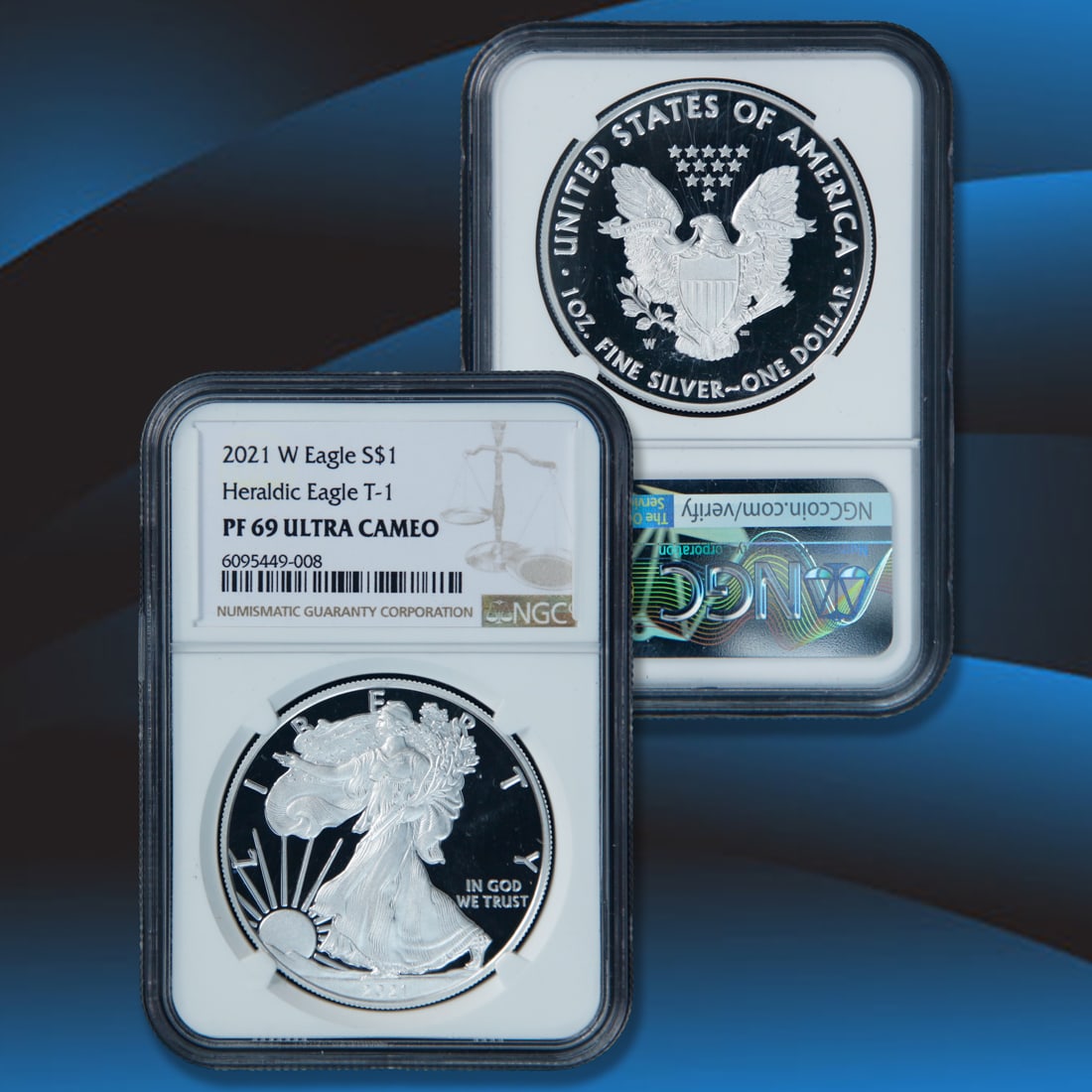 2021 W NGC Silver Eagle PF69 Ultra Cameo (1 of 4)