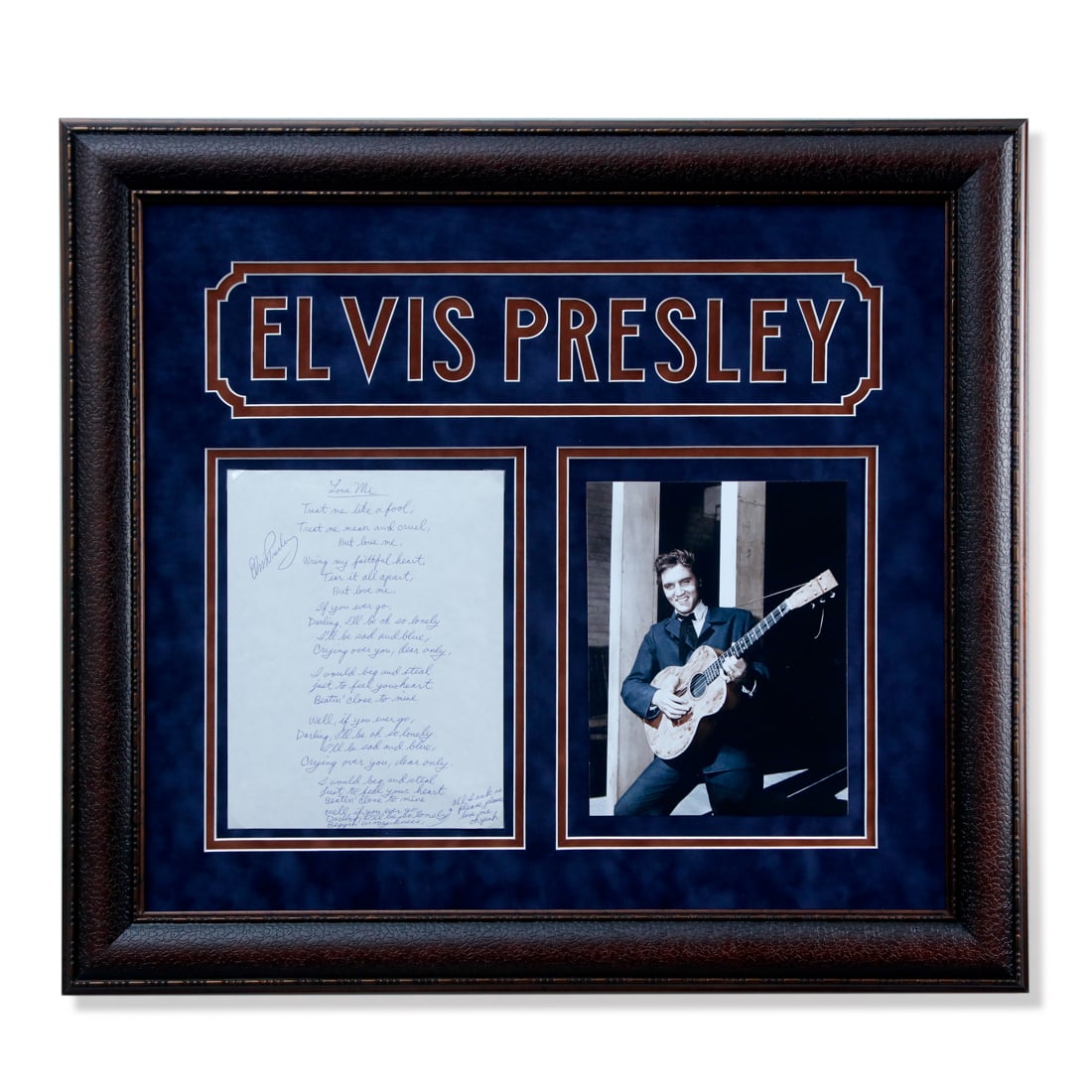 Elvis Presley Handwritten and Signed "Love Me" Lyrics Page (1 of 4)