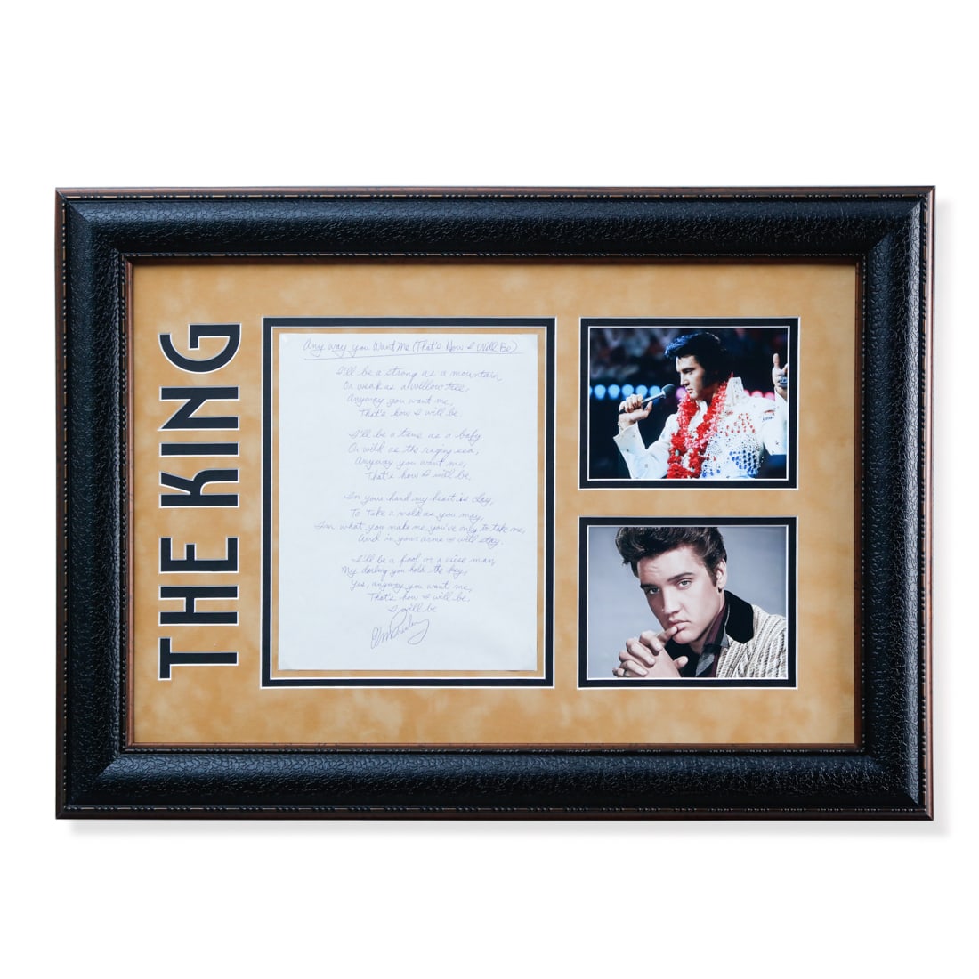 Elvis Presley Signature on Handwritten "Anyway You want Me" Lyrics Page (1 of 4)