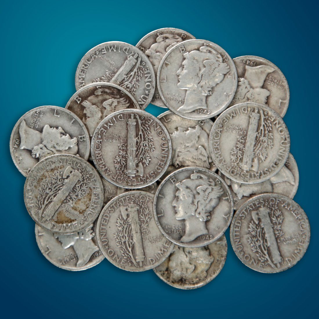 (17 ) 1942 Mercury Dimes Lot (1 of 3)