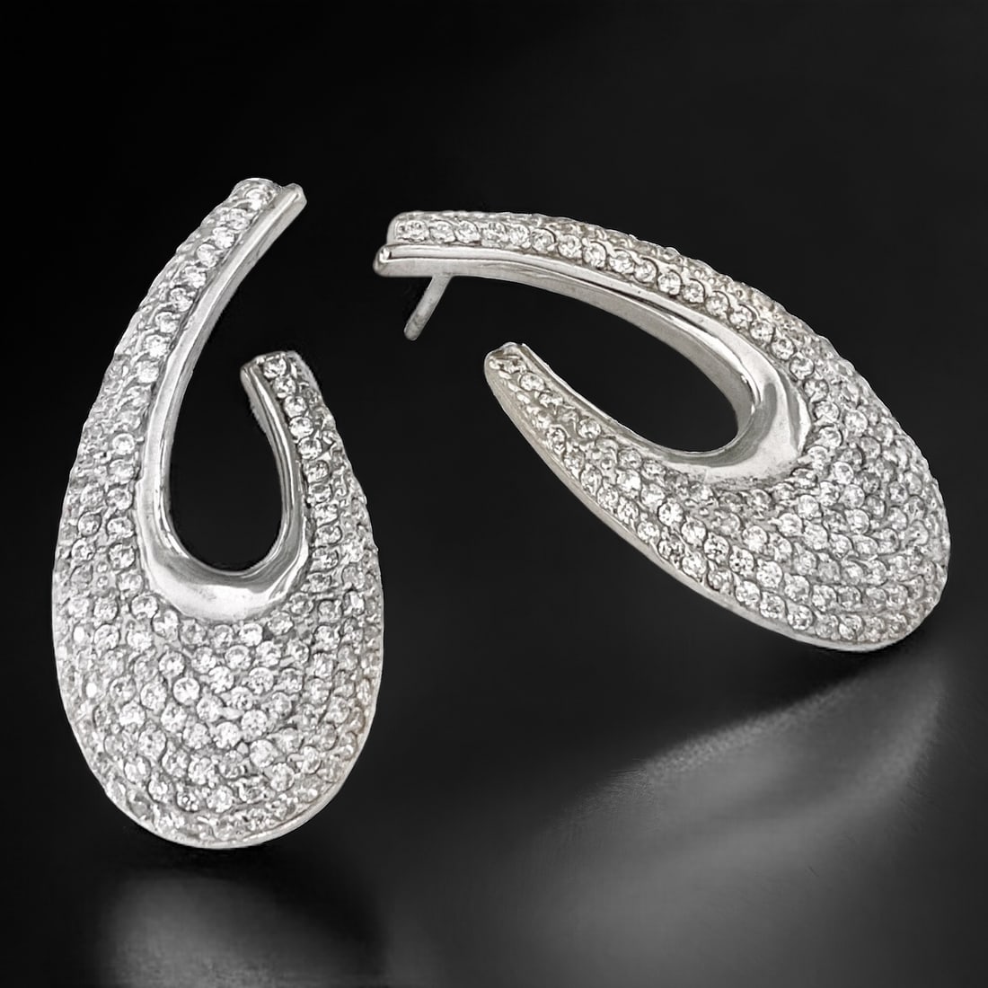 Stunning array of sparking White CZ Sterling Silver Earrings (1 of 1)