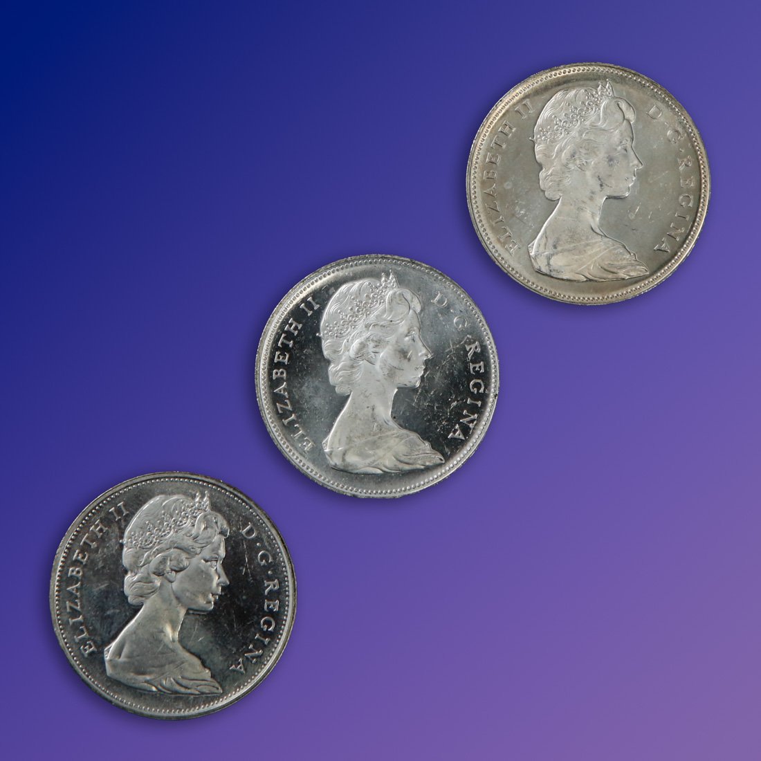 (3) 1965 Canada Queen Elizabeth Silver Dollars (1 of 2)