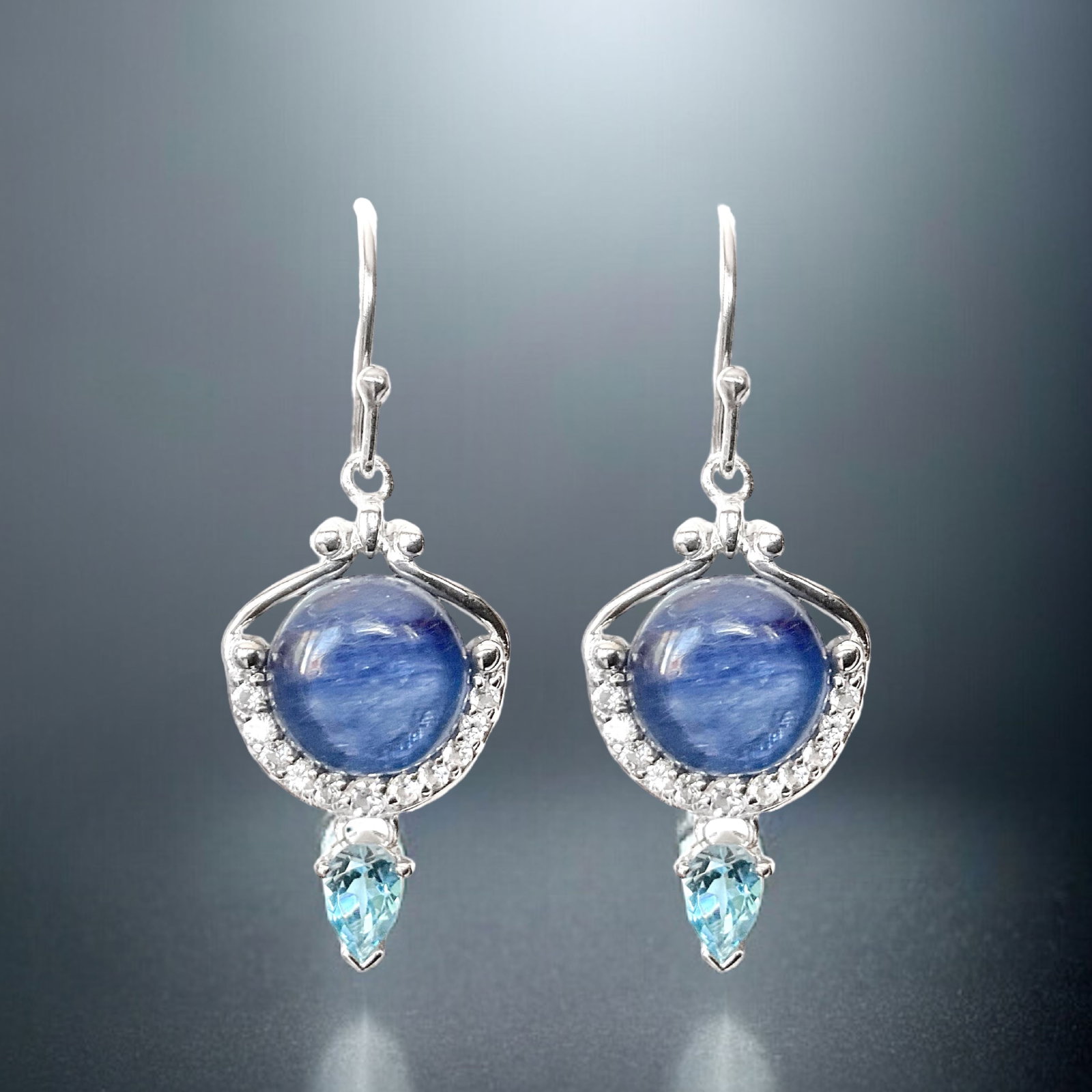 Mesmerizing Blue Kyanite & Topaz Sterling Silver Earrings (1 of 1)