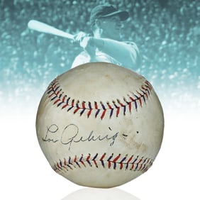 Very Rare Lou Gehrig Autographed Taylor League Baseball