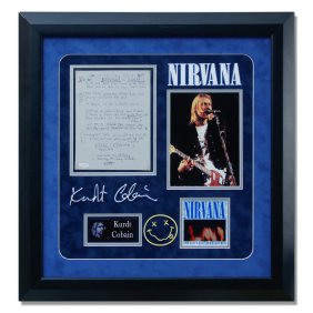 Kurt Cobain Handwritten "Smells Like Teen Spirit" Lyrics with Personal Drawings and Notes