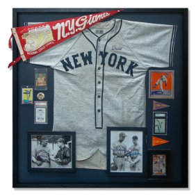 Carl Hubbell Display & Vintage Giants Polo Grounds Pennant–A Tribute to a Baseball Legend