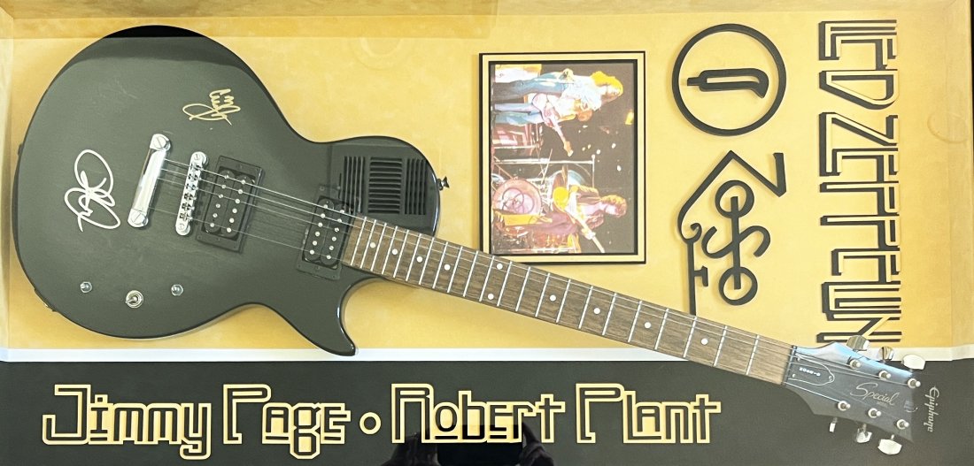 Jimmy Page and Robert Plant of Led Zeppelin Signed Epiphone Electric Guitar (1 of 3)