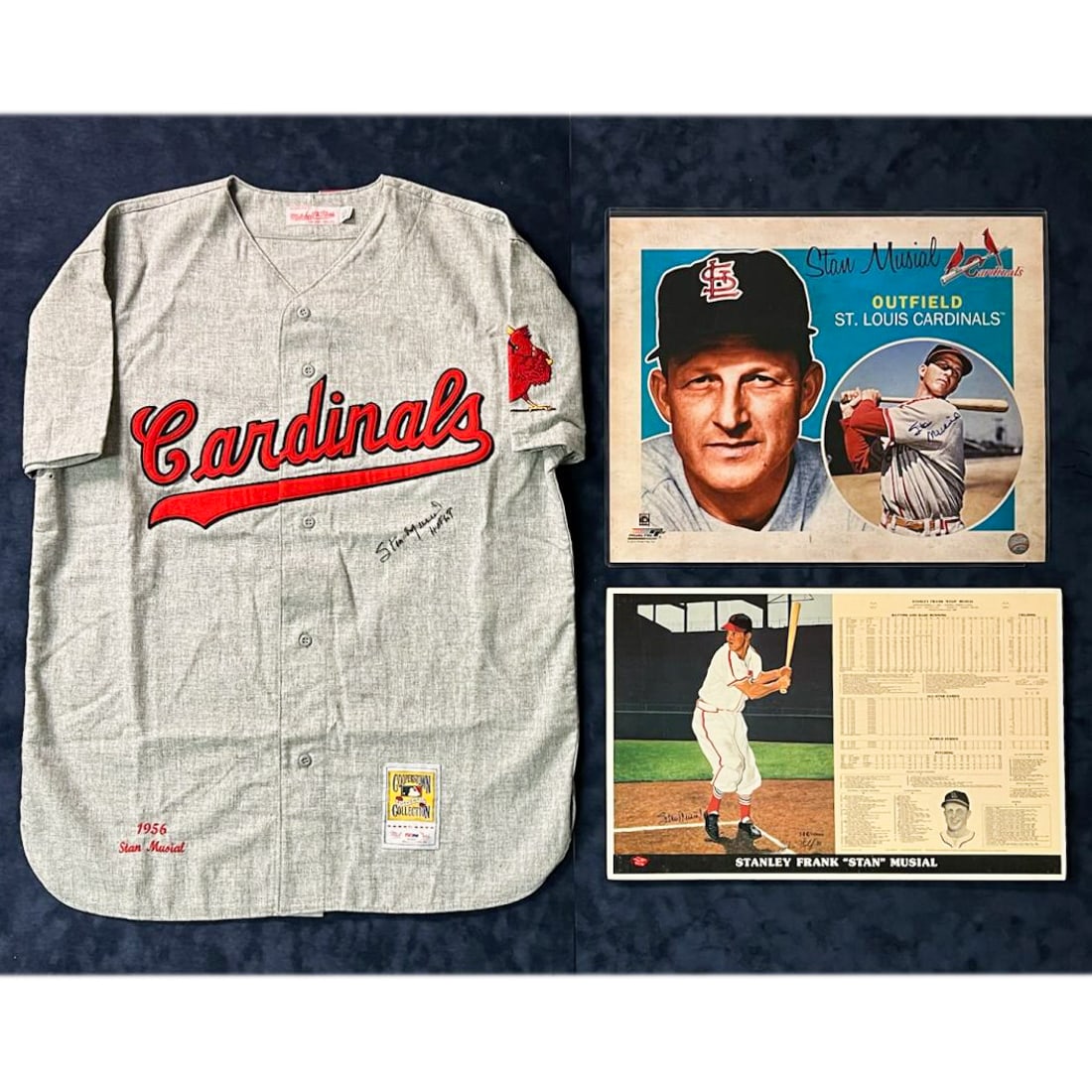 Stan Musial Signed Official Hall of Fame Jersey and Memorabilia Ensemble PSA Certified P53065 (1 of 1)