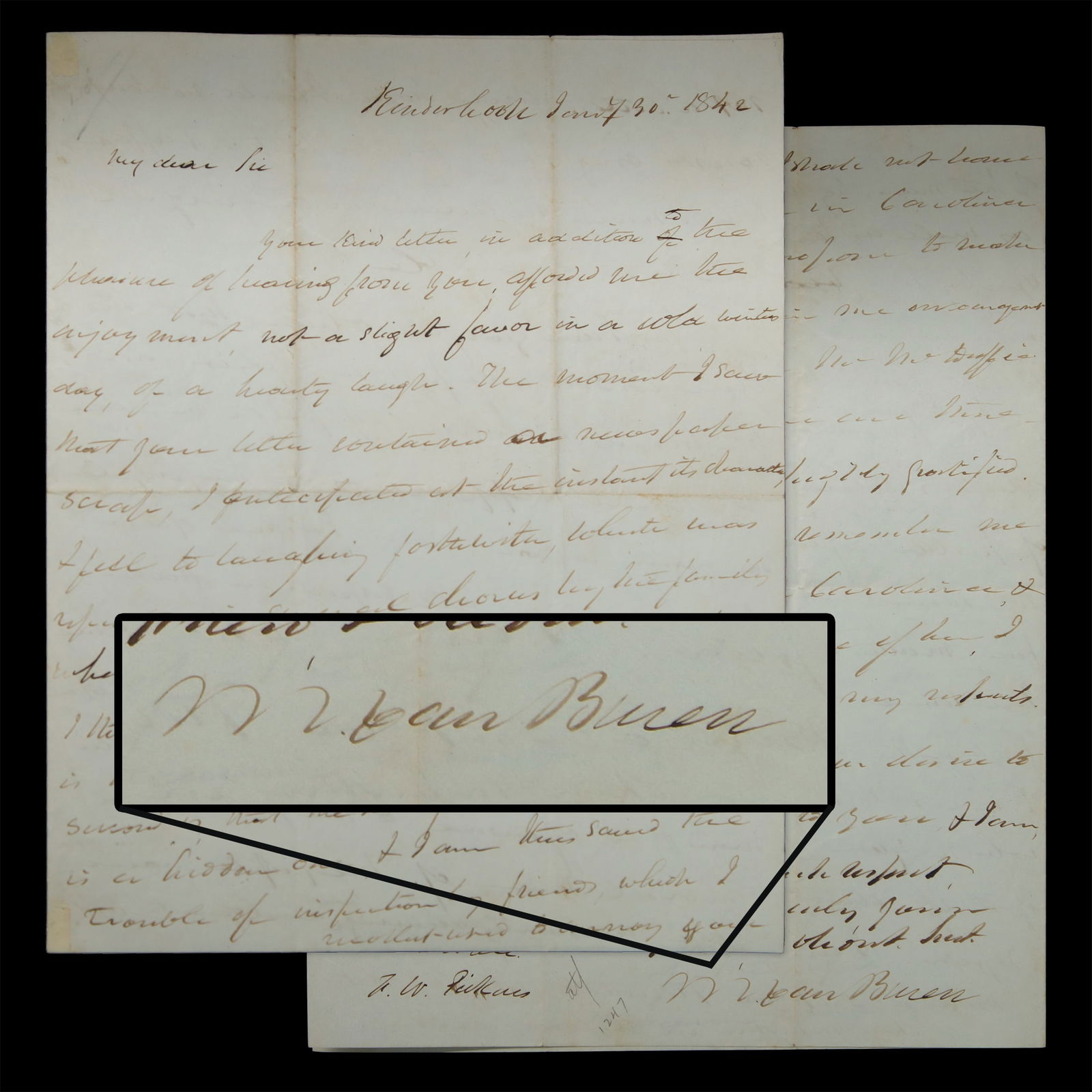 Martin Van Buren Handwritten & Signed Letter, Dated 1842 (1 of 7)