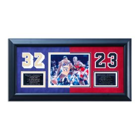 "Clash of Titans" - Magic Johnson and Michael Jordan Dual-Signed 8x10 Photograph