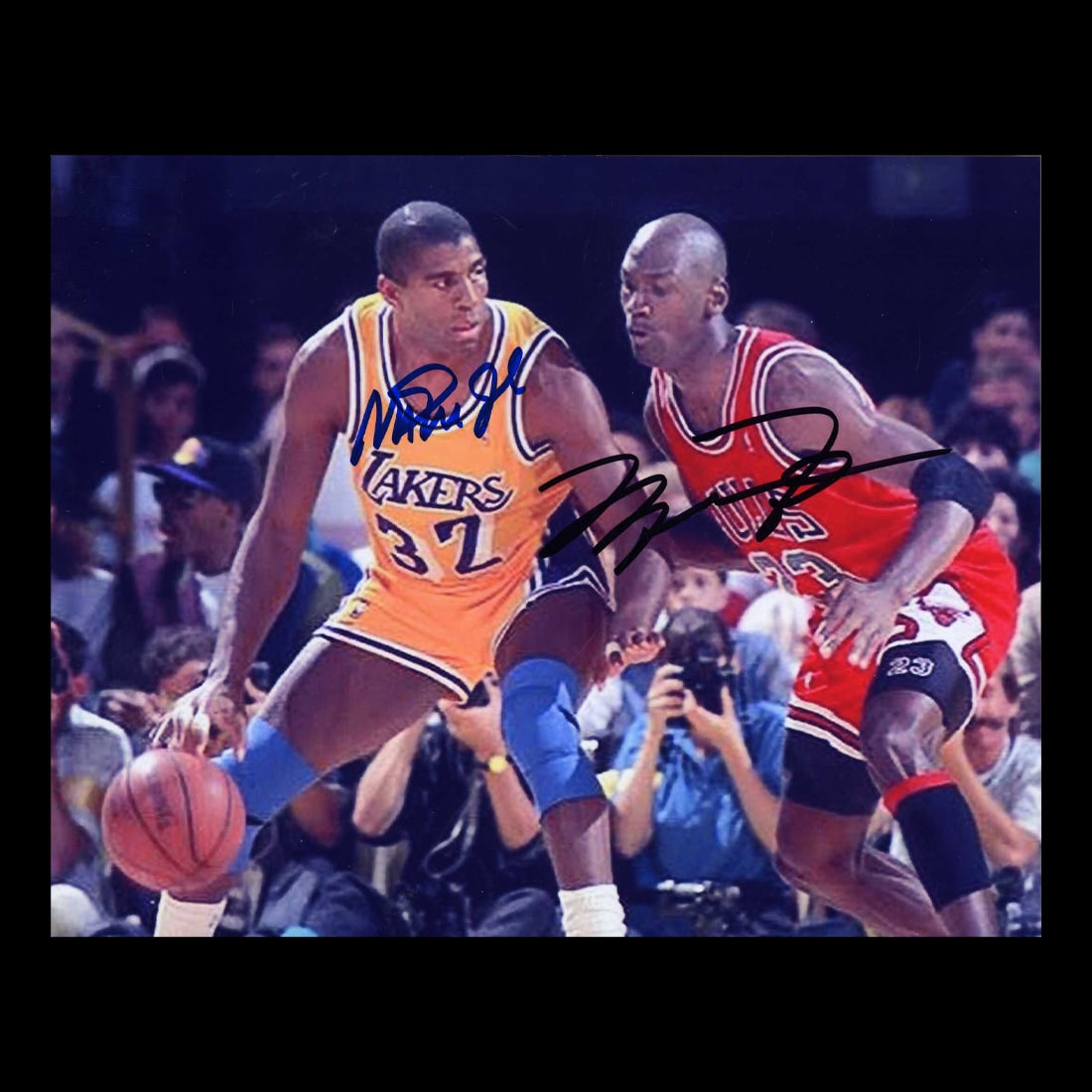 "Clash of Titans" - Magic Johnson and Michael Jordan Dual-Signed 8x10 Photograph (1 of 5)