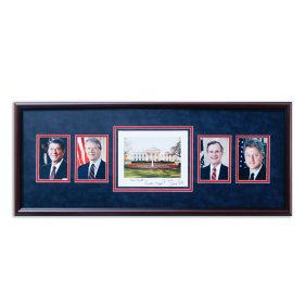 White House Photo Signed By Ronald Reagan, George H.W. Bush, Jimmy Carter & Bill Clinton