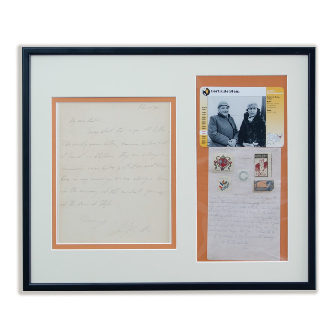 Gertrude Stein and Alice B Toklas Handwritten & Signed Letters (1 of 5)