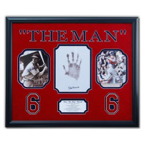 Stan Musial's Singular Signed Handprint & Dual Autographed Photographs Ensemble