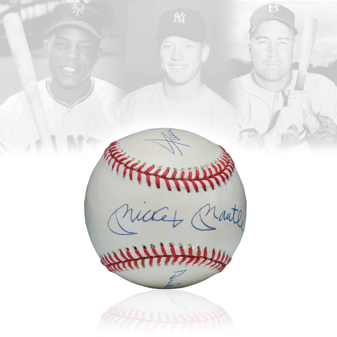 Willie Mays, Mickey Mantle & Duke Snyder Signed ONL Bill White Baseball (1 of 7)