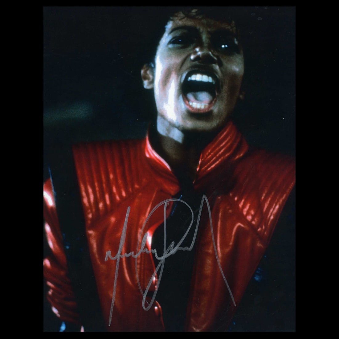 Michael Jackson Signed 8.5x11 Thriller Photo - Framed Masterpiece of Pop Memorabilia (1 of 4)
