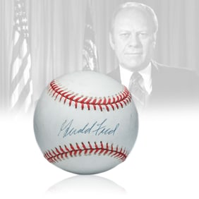 Presidential Pastime: President Gerald Ford Signed ONL Leonard Coleman Baseball