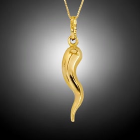 10K Italian Horn with Chain