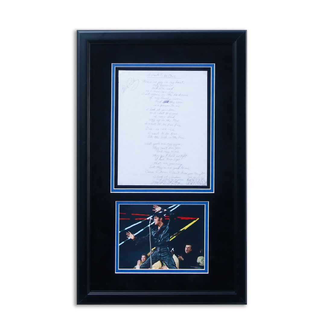 Elvis Presley Handwritten & Signed "I Want To  Be Free" Lyrics (1 of 5)