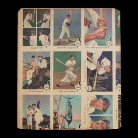 Ted William Uncut Sheet 1959 Baseball Cards