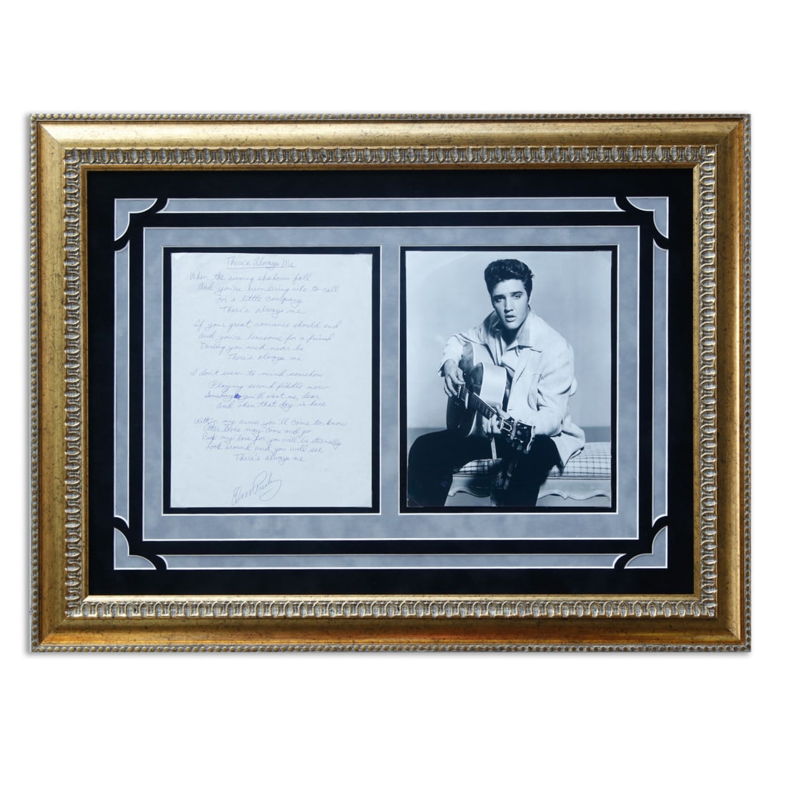 Elvis Presley Handwritten & Signed "There's Always Me" Lyrics (1 of 4)