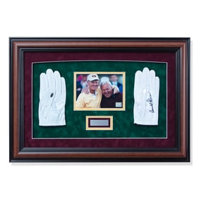 Arnold Palmer and Jack Nicklaus Signed Golfing Gloves