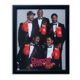 Ali, Frazier, Norton, Holmes, and Foreman Signed 16x20 Photo - "Champions Forever"