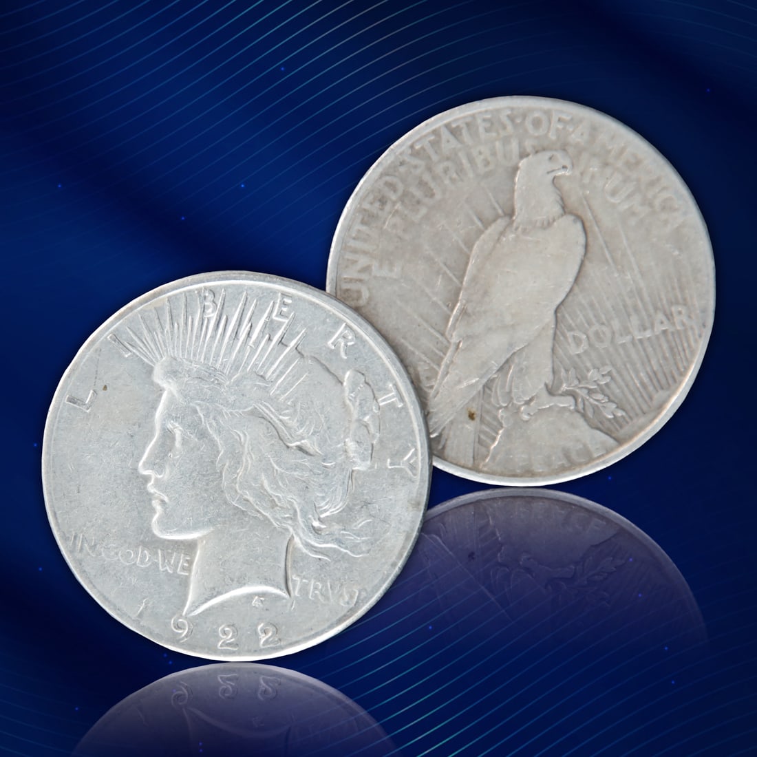 Set of 2 1922-S Peace Dollars (1 of 3)