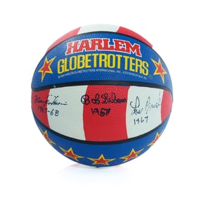 Bob Gibson, Lou Brock, Ferguson Jenkins Signed Harlem Globetrotters Basketball